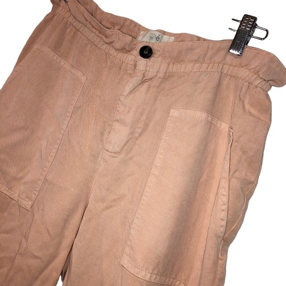 athe Vanessa Bruno pink peach lycocell cropped Paperbag pants 38 4 28" - Picture 4 of 4